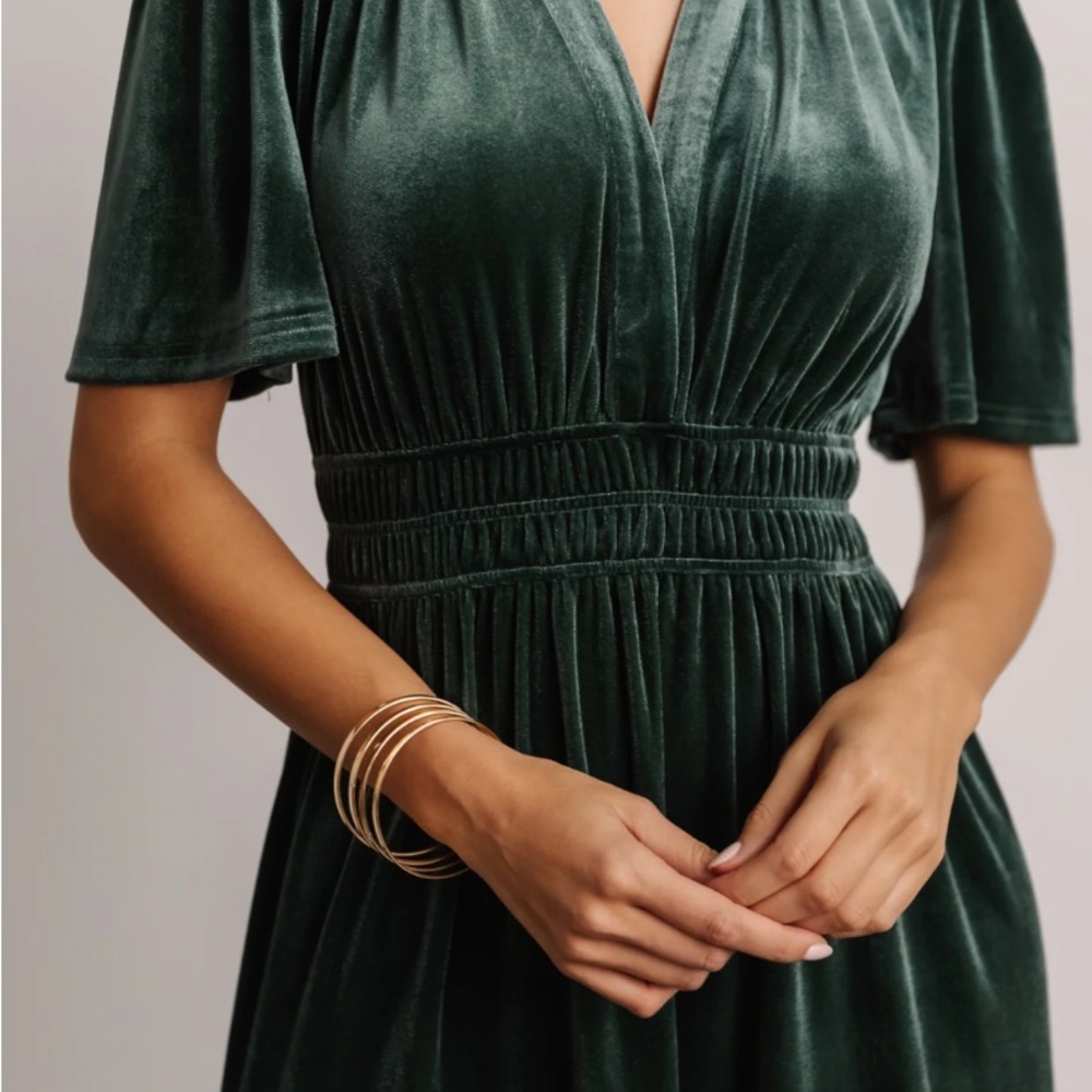 Baltic Born Forest Green Velvet Maxi Dress